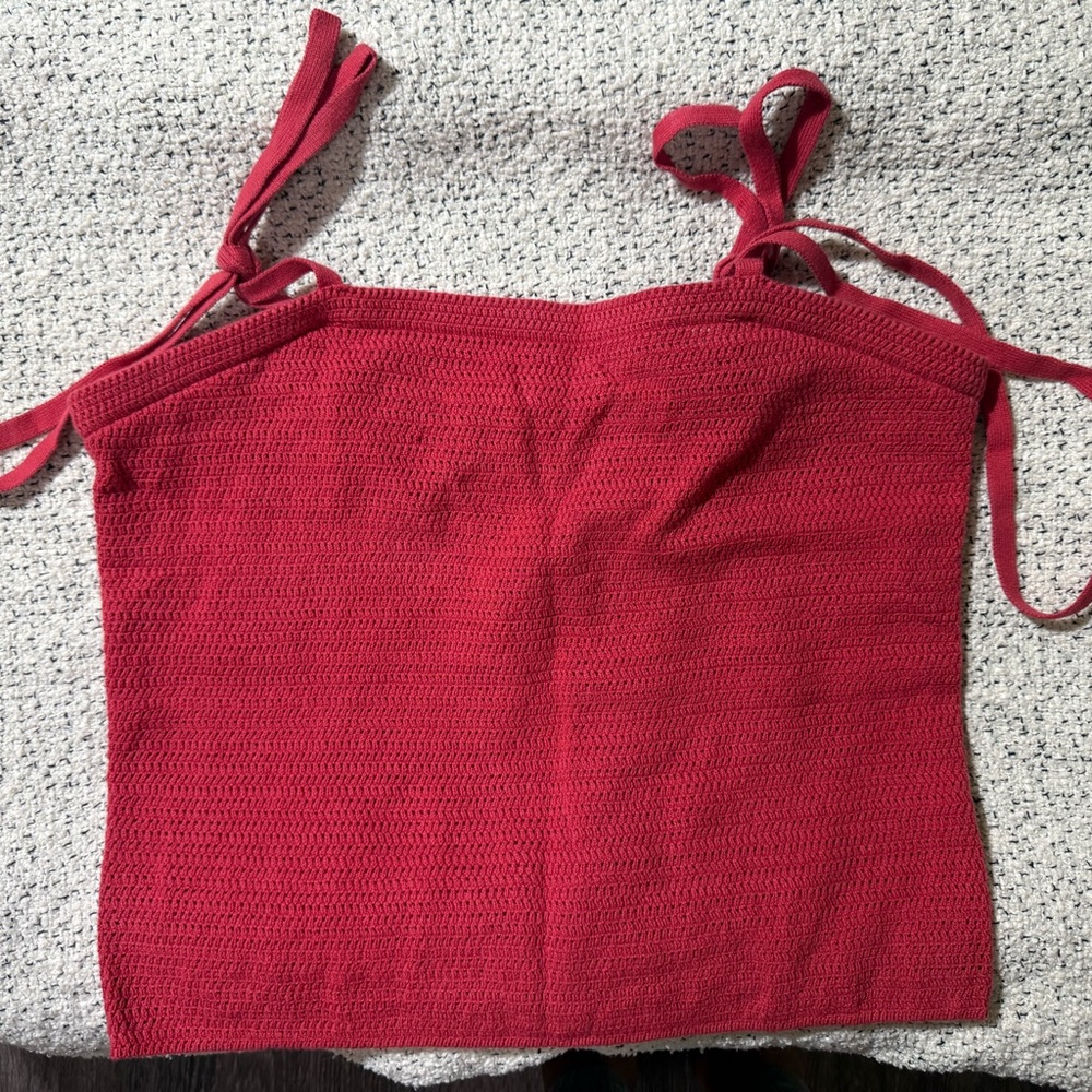 Universal Thread Red Knit Tie-Strap Camisole